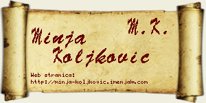 Minja Koljković vizit kartica